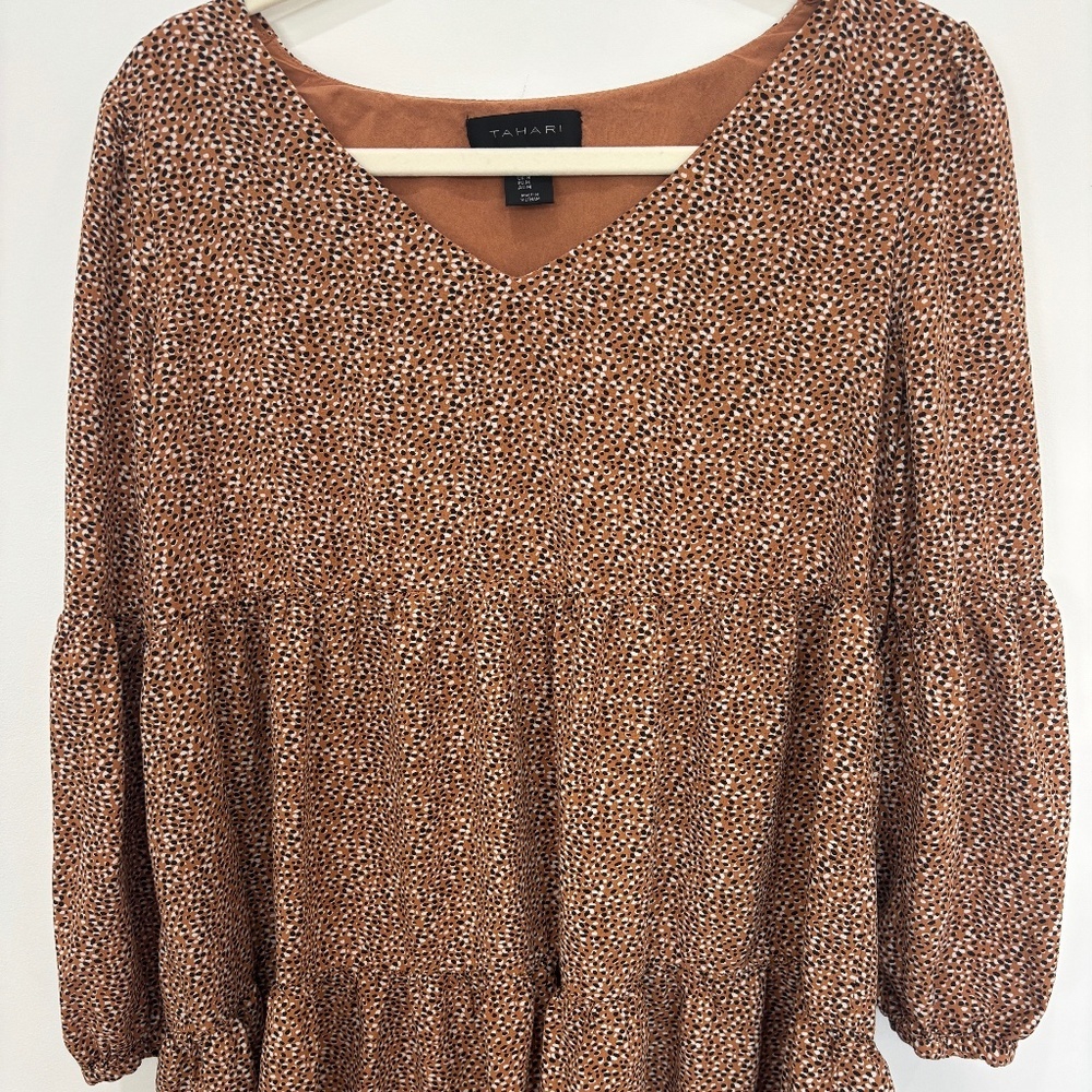 Tahari Leopard Print Babydoll Dress • Medium